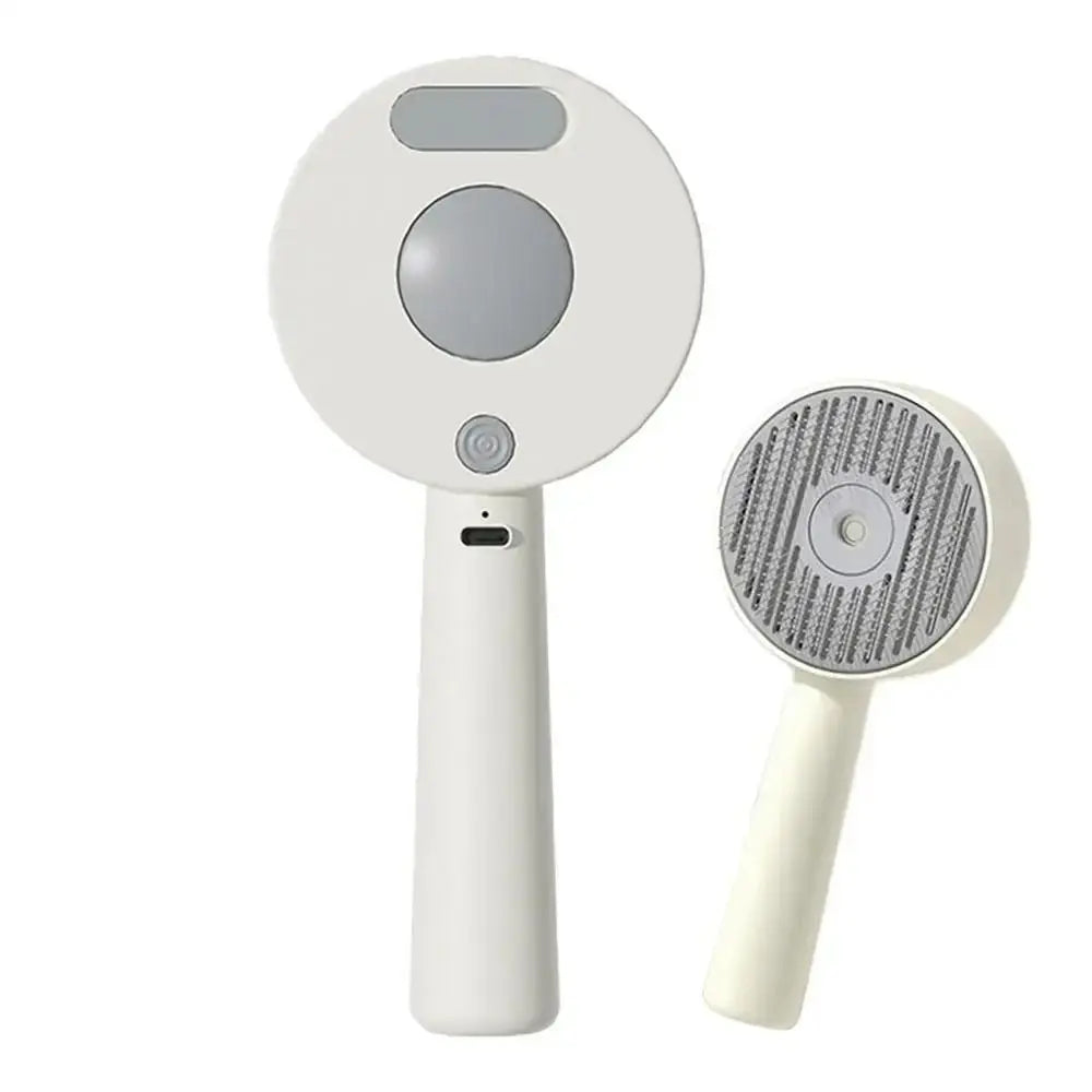 Anti-Static Pet Spray Hair Comb Massaging Demating Cat Steamy Shedding Brush Removes Loose Fur One-click Cleaning Button