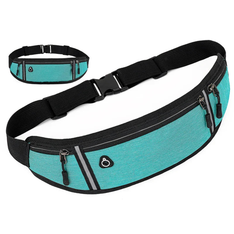 Running Waist Bag Lightweight Waterproof Reflective Strip Waist Fanny Pack Gym Sport Running Waist Pack Adjustable Elastic Strap