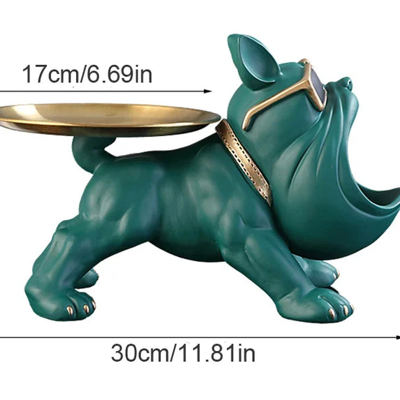 30cm Home Decor Bulldog Figurine Dog Statue Storage Box Animal Ornament Resin Craft Art Sculpture Figurine Home Puppy Sculpture