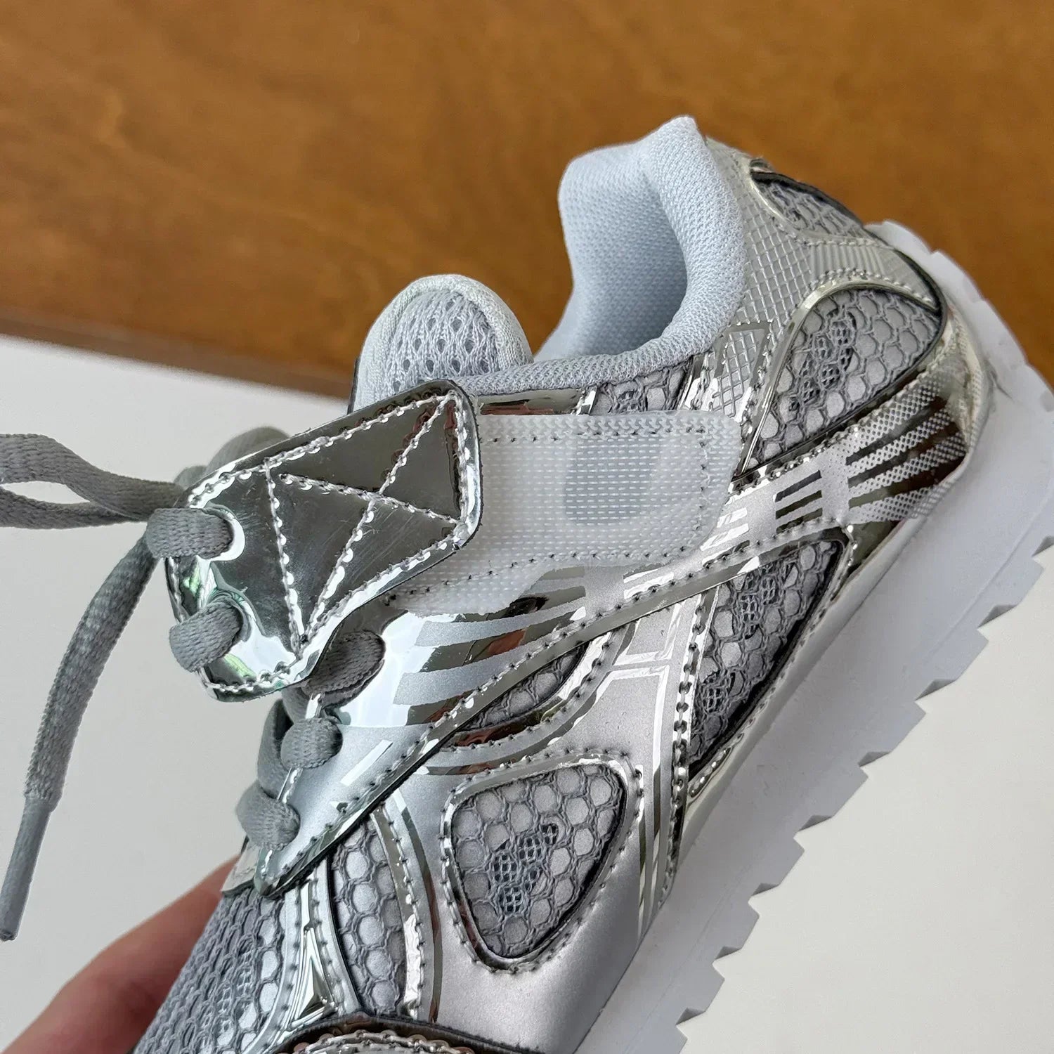 2025 Spring Toddler Kid Breathable Orbit Metallic Rubber Mesh Sneaker Children Casual Fashion Shoe Boy Girl Sports Walking Shoes