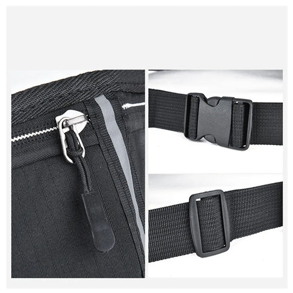 Running Waist Bag Lightweight Waterproof Reflective Strip Waist Fanny Pack Gym Sport Running Waist Pack Adjustable Elastic Strap