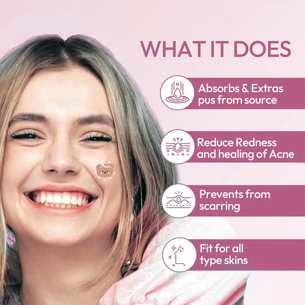 New Acne Patch Repair Facial Deep Cleansing Bear Invisible Pimple Removal Anti-Acne Patches Spots Marks Concealer Beauty