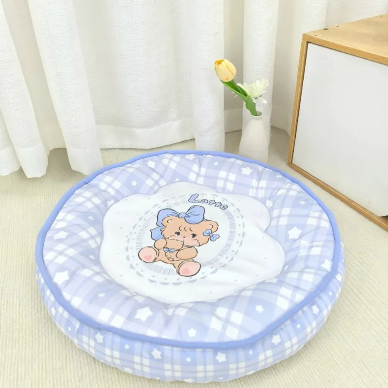 Round Diameter 50cm Summer Reusable Cartoon Pet Cooling Pads Cat & Dog Travel Pet Cooling Mat Dog Bed Gel Cooling Sleeping Mat