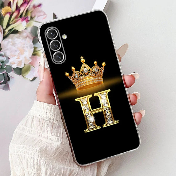 For Samsung Galaxy A14 A24 A34 A54 Case New Crown Letters Cover Soft Slim Phone Case For Samsung A14 A 24 34 54 Galaxy A54 Shell