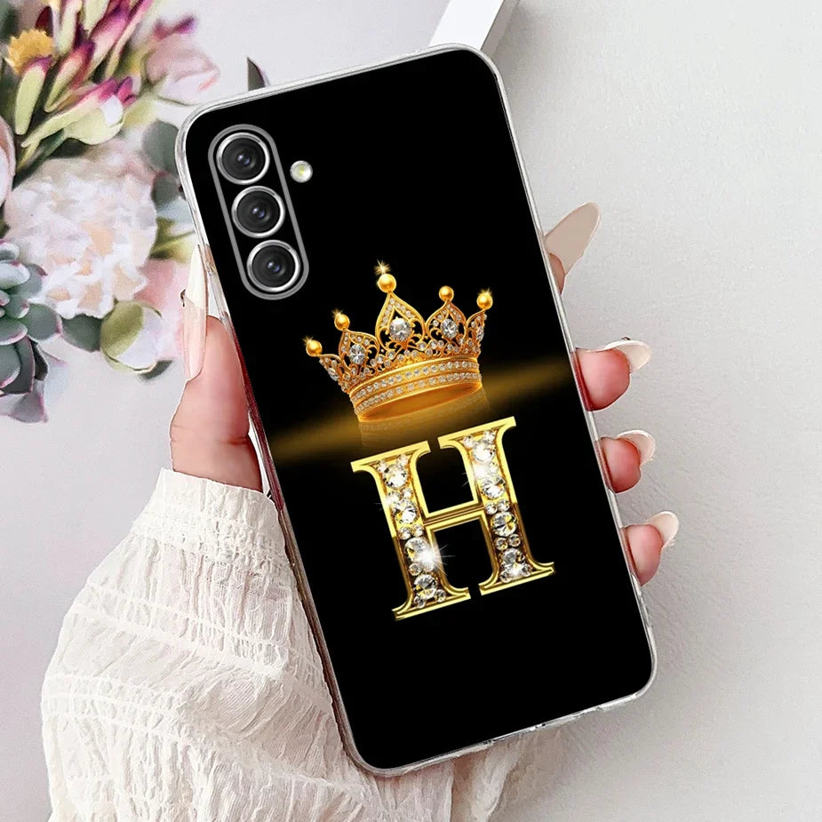 For Samsung Galaxy A14 A24 A34 A54 Case New Crown Letters Cover Soft Slim Phone Case For Samsung A14 A 24 34 54 Galaxy A54 Shell