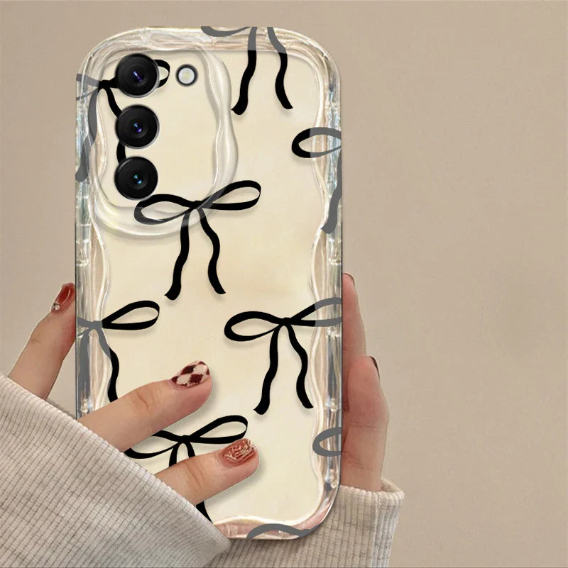 Bowknot Case for Samsung Galaxy A36 5G A35 A34 A33 A32 4G A30 A25 A24 A23 A22 A20 A16 A15 A14 A13 A12 A06 A05S A50 M55 M54 Cover