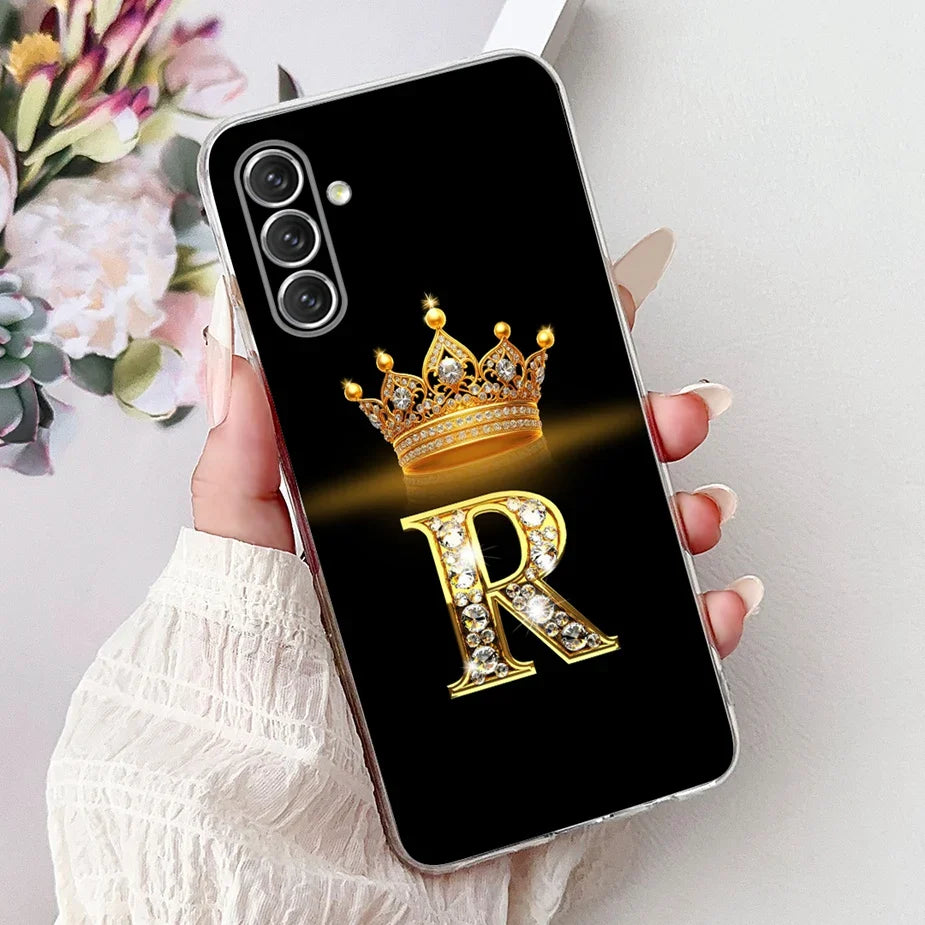 For Samsung Galaxy A14 A24 A34 A54 Case New Crown Letters Cover Soft Slim Phone Case For Samsung A14 A 24 34 54 Galaxy A54 Shell