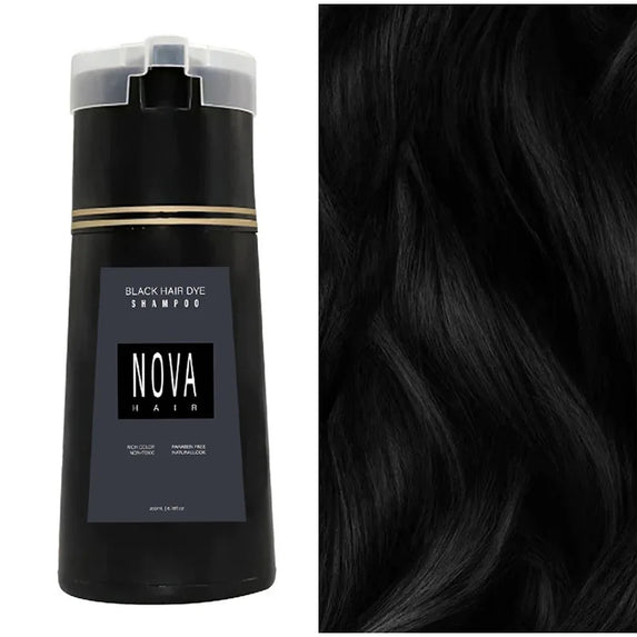 Nova Hair Dye Shampoo Quick Coloring Natural Harmless Cover White Grey Shampoo 3-in-1 Cleaning Nourishing Hair Dye Product
