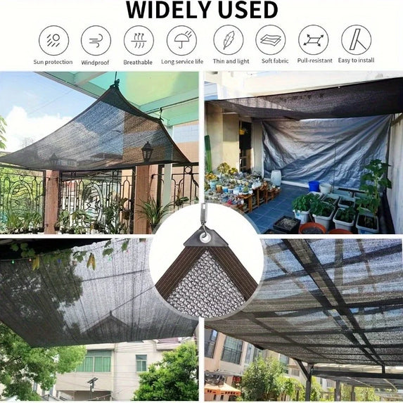 Black Sunshade Net Shading 70~80% Plant Greenhouse Cover Mesh Fence Privacy Screen Garden Sun Shed Outdoor Anti-UV