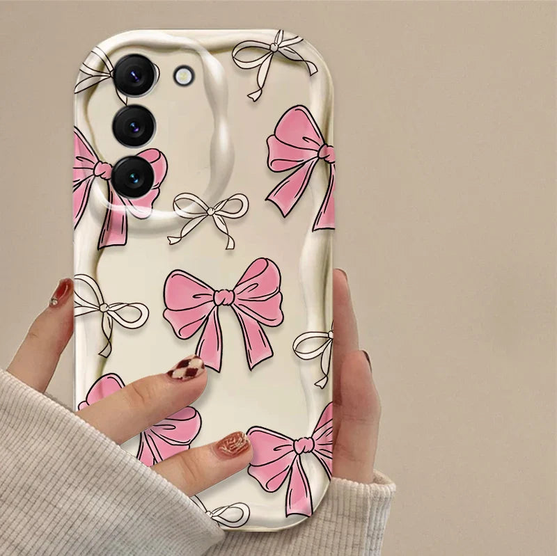 Bowknot Case for Samsung Galaxy A36 5G A35 A34 A33 A32 4G A30 A25 A24 A23 A22 A20 A16 A15 A14 A13 A12 A06 A05S A50 M55 M54 Cover