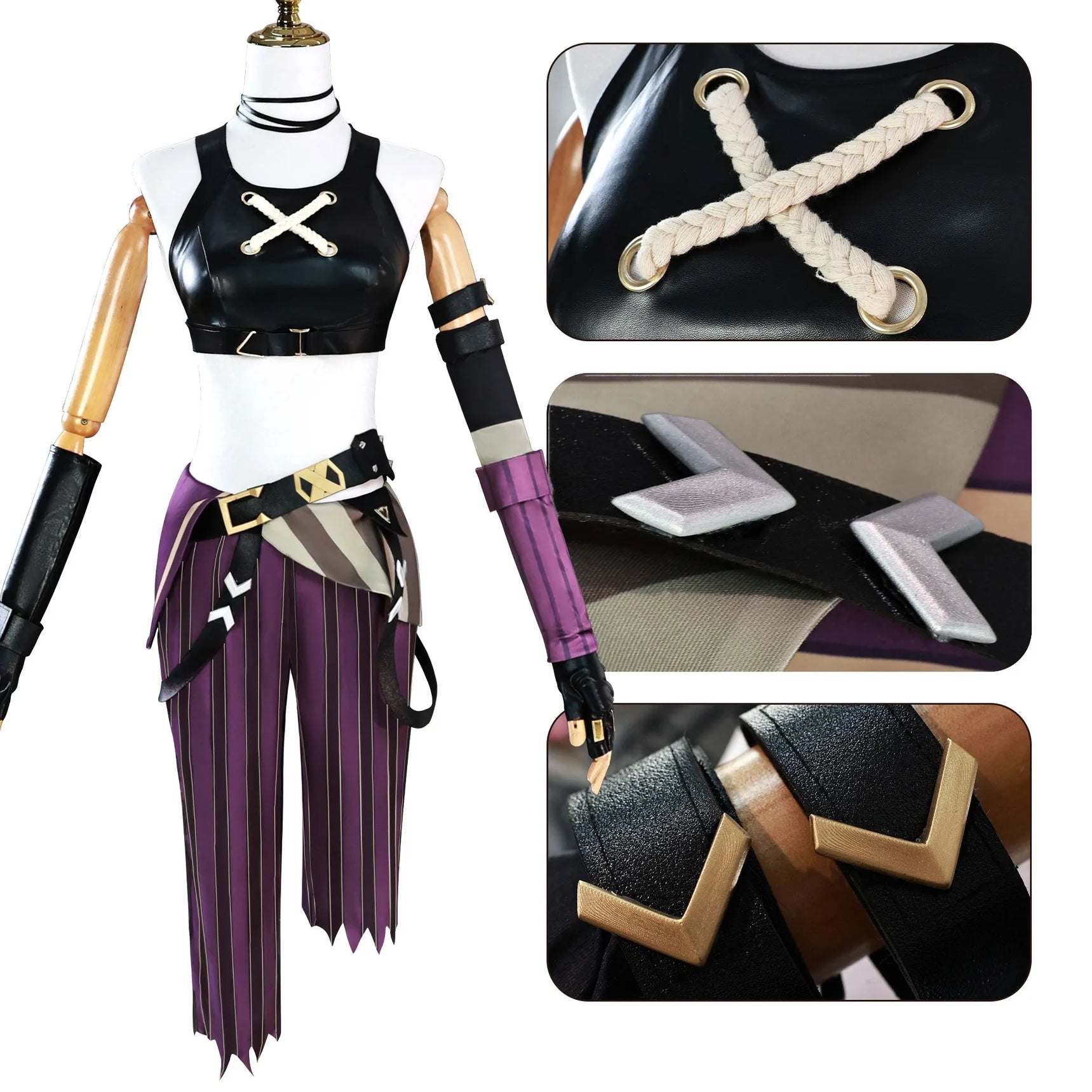In Stock Game LOL Arcane 2 Loose Cannon Jinx Cosplay Costume Crit Prodigy Jinx Cosplay Skin Outfit Wig Women Carnival Costume