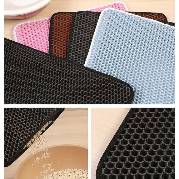 Cat Litter Mat With Gift Double Layer Waterproof Pet Litter Box Mat Non-slip Sand Cat Pad Washable Bed Mat Clean Pad Products