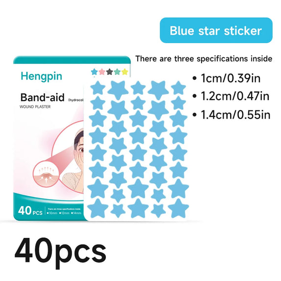40/200Pcs Repair Acne Patch Fade Blemishes Pimple Marks Closed Acne Blemishes Hydrocolloid Star Shaped Cover Acne Pimple Patch