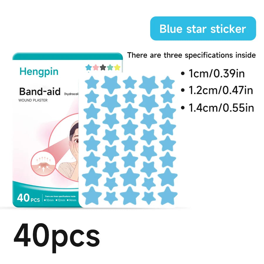 40/200Pcs Repair Acne Patch Fade Blemishes Pimple Marks Closed Acne Blemishes Hydrocolloid Star Shaped Cover Acne Pimple Patch