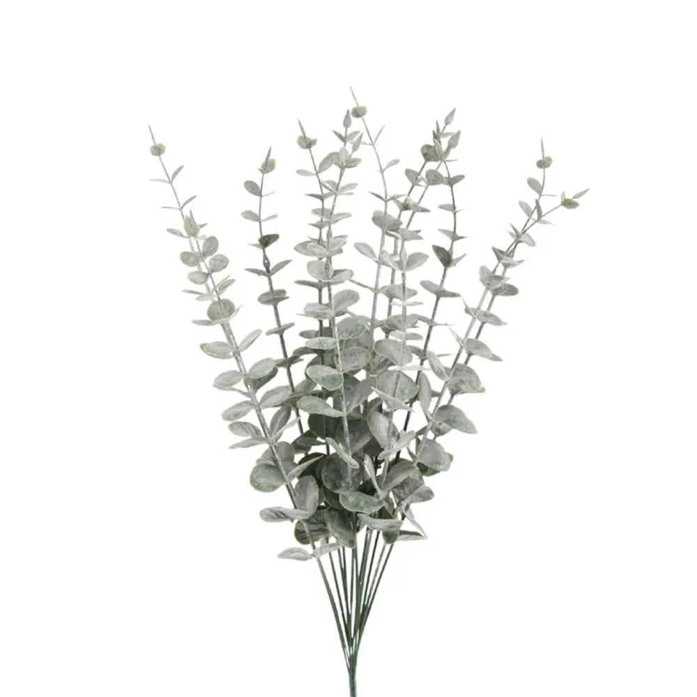 5pcs/Lot Artificial Gold Eucalyptus Branch Stem Artificial Plants for Wedding Flower Arrangement Greenery Home Decoration