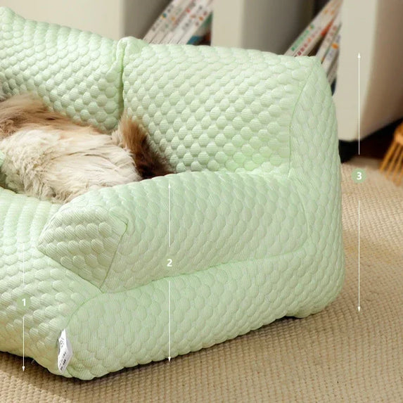 Cat Summer Beds Pet Sofa Dog Nest Removable Washable Waterproof Breathable Ice Silk Soft Cat Bed Small Kitten House