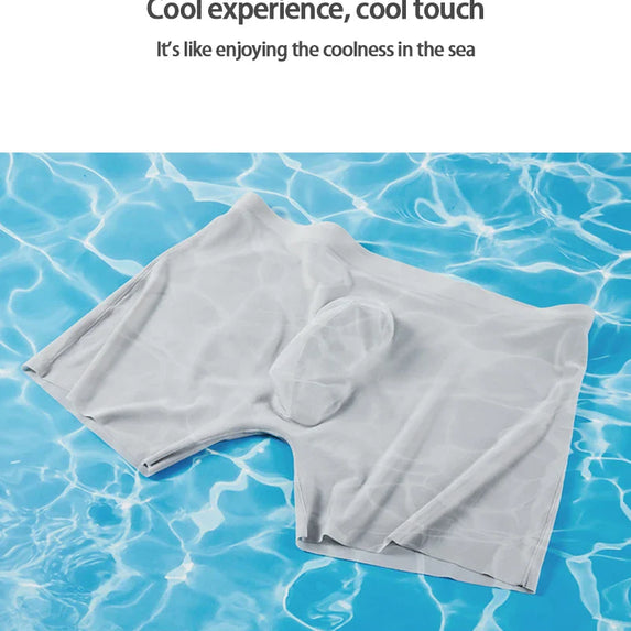 1pc Mens Boxers Shorts Ice Silk Men Panties Seamless Sexy Underwear Man Underpants Panties Male Antibacterial Breathable Briefs