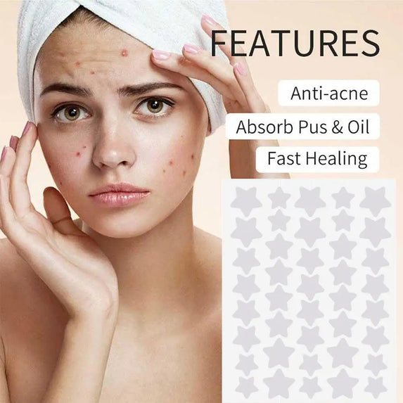 40 Counts Stars Shape Acne Pimple Patches Invisible Concealer Waterproof Blemish Spot Pimple Cover Stickers Face Beauty Skincare