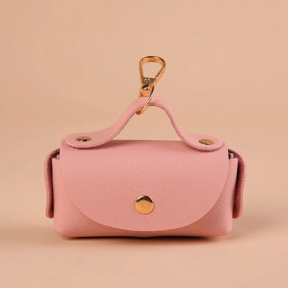 Portable Dog Poop Bag Organizer Stylish Pet Bag Holder Leather Pet Poop Bag Holder With Dispenser For Dog Bags Pet Supplies