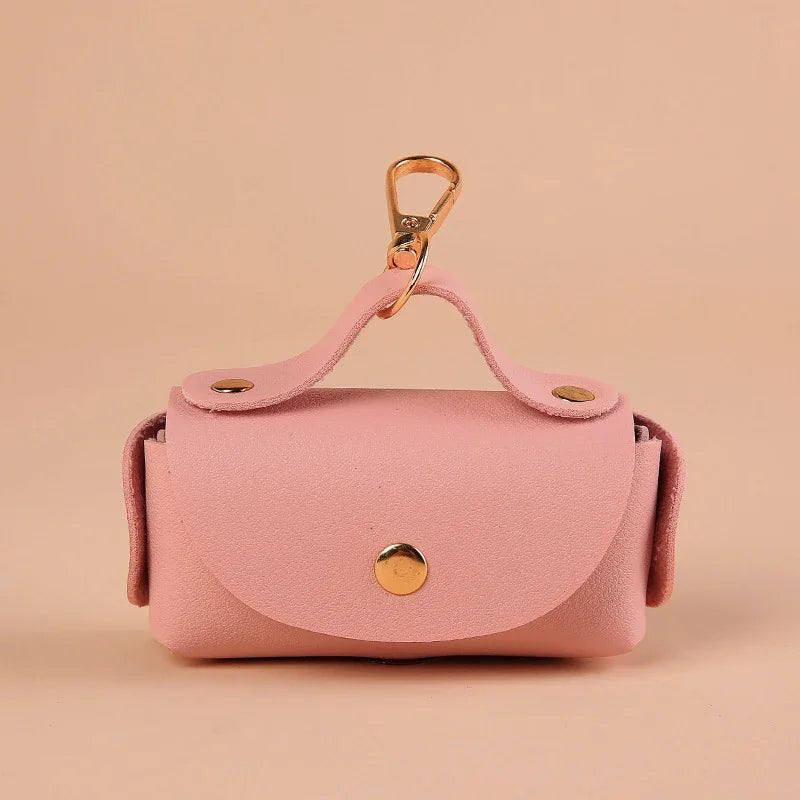 Portable Dog Poop Bag Organizer Stylish Pet Bag Holder Leather Pet Poop Bag Holder With Dispenser For Dog Bags Pet Supplies