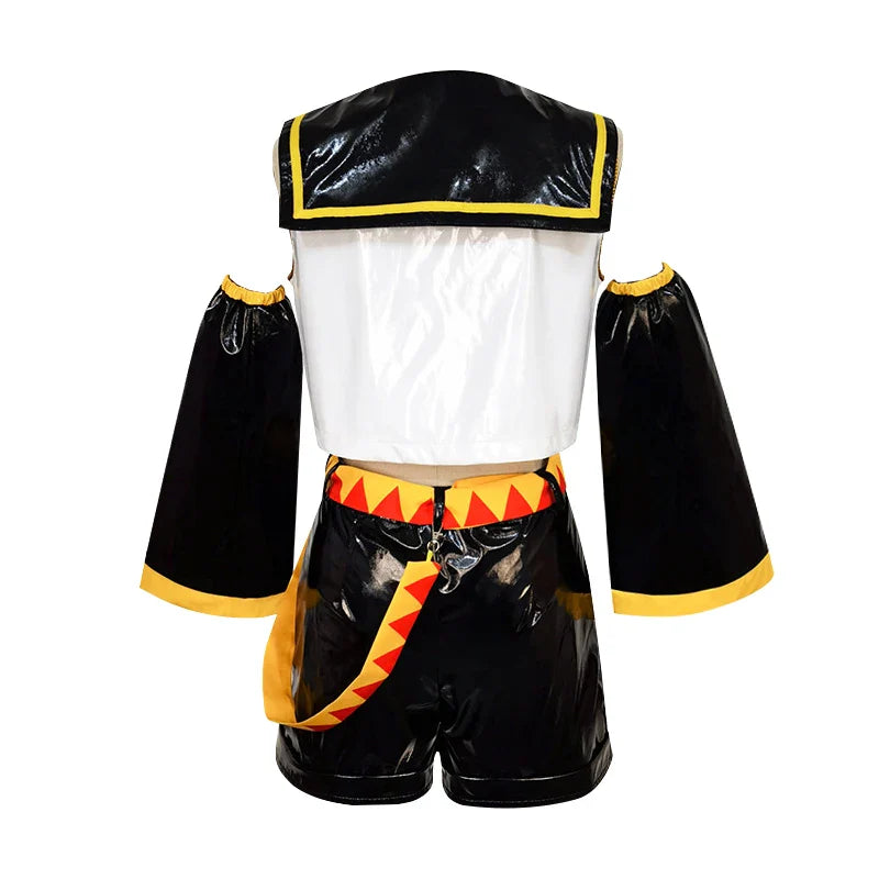 UWOWO Kagaminee Rin/Len Cosplay with Ears Collab Series: Kagaminee Rin Len Cosplay Top Shorts Costumes Cosplay Outfit