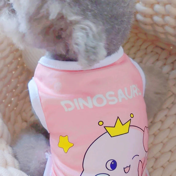 Summer Cat Puppy Clothes Cartoon Print Pet Sleeveless Vest for Small Dogs Cats Kitten Sphynx Clothing roupa para gato