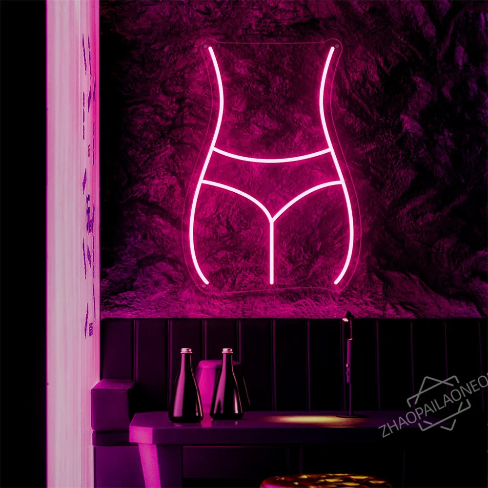Sexy Lady Body Pink LED Neon Light Sign Wall Decor Dimmable LED Lights Bedroom Living Bar Club Decorations Game Room Party Gift