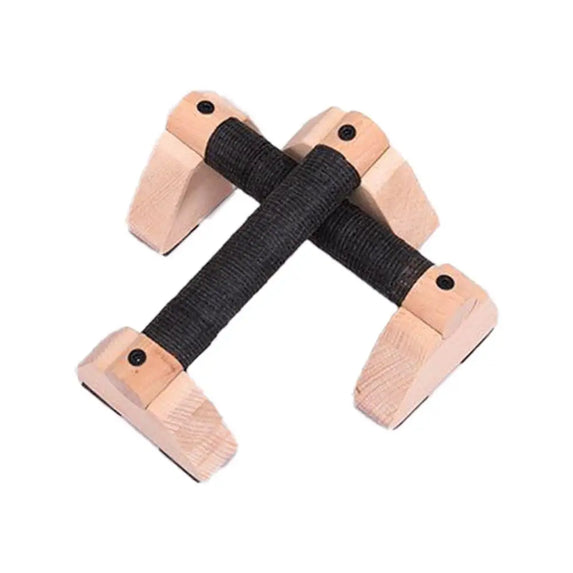 2PCS Solid Wood Push Up Bar Pull Up Stand Handles Parallettes Handles Exercise Equipment For Home Wood Parallettes Bar