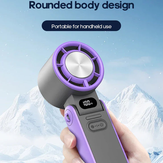 KINSCOTER Outdoor Foldable Portable Handheld Fan Mini Cooling Rechargeable 3600mAh 100-level Free Control High Speed Turbo Fan