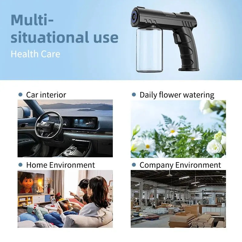 280ml Barber Sprayer Bottle USB Nano Blue Light Steam Spray Garden House Watering Bottle NEW StyleWireless Sprayer