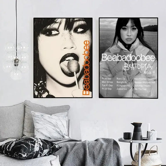 Famous Pop Singer Star Beabadoobee Poster Retro Music Album Cover Canvas Painting Wall Art for Bar Club Room Home Decor Fan Gift