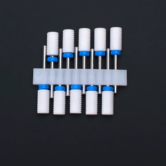 10pcs Ceramic Nail Drill Bits Set Milling Cutter for Manicure Drills Electric Nail Files Cuticle Remove Nail File Art Tools