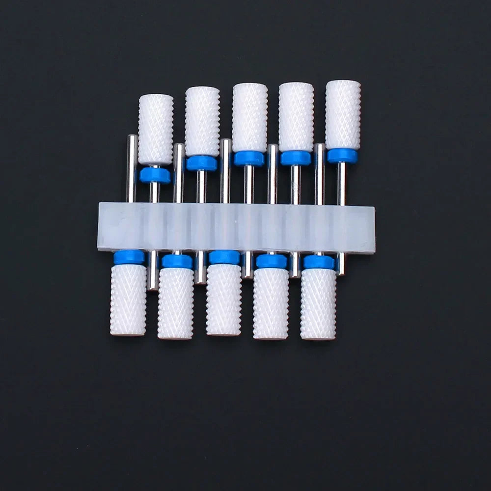 10pcs Ceramic Nail Drill Bits Set Milling Cutter for Manicure Drills Electric Nail Files Cuticle Remove Nail File Art Tools