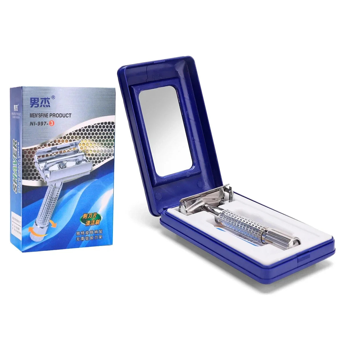 Double Edge Safety Razor for Unisex Safety Razor with a Delicate Box Holder With Blade Professional Barber Styling Accessories