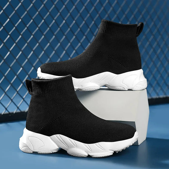 Kid Shoes Sneakers Fashion Knit Luxury Designer High Top Children Shoes Comfortable Casual Running Sports Tennis Shoes Boy Girls