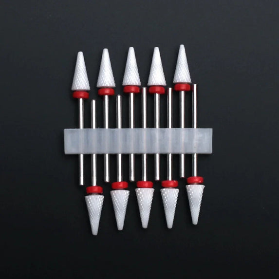 10pcs Ceramic Nail Drill Bits Set Milling Cutter for Manicure Drills Electric Nail Files Cuticle Remove Nail File Art Tools