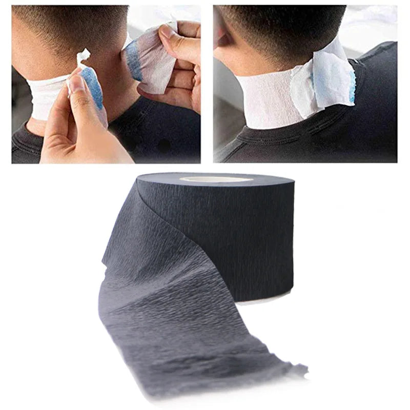Barber Professional Black Neck Paper Barber Disposable Tissue Collar Tapes Salon Hairdressing Necks Covering Tools Accessories