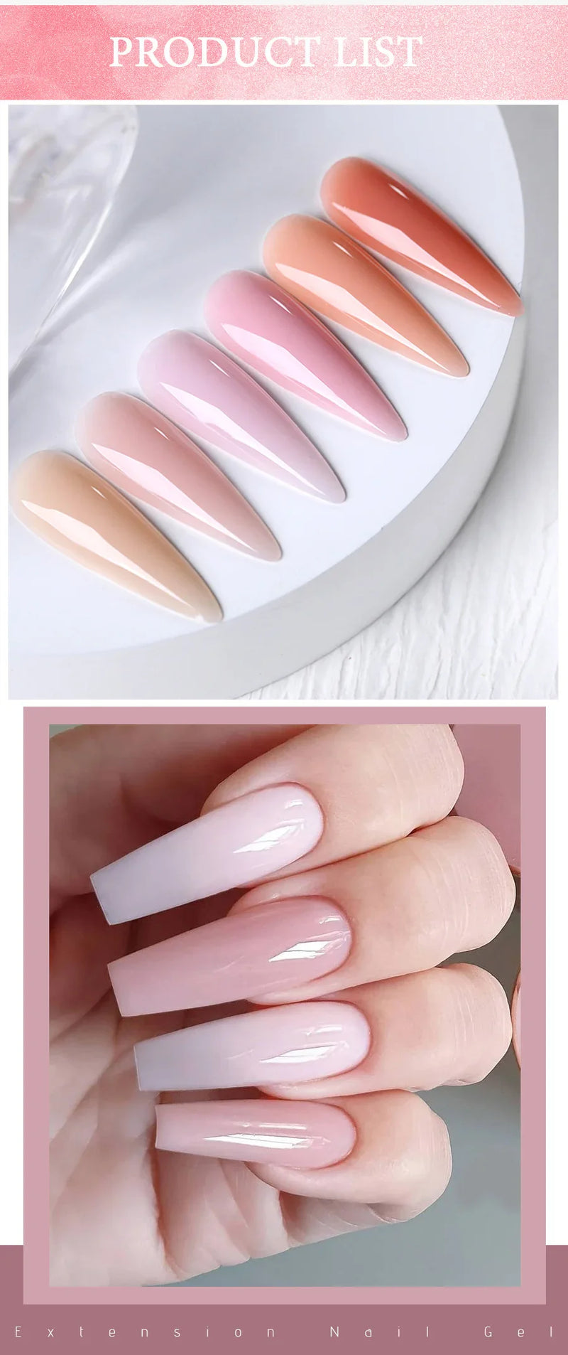 UR SUGAR 15ml Nail Extension Gel Soak Off UV LED Acrylic Crystal White Clear Nude Gel Nail Polish UV Construction Gel