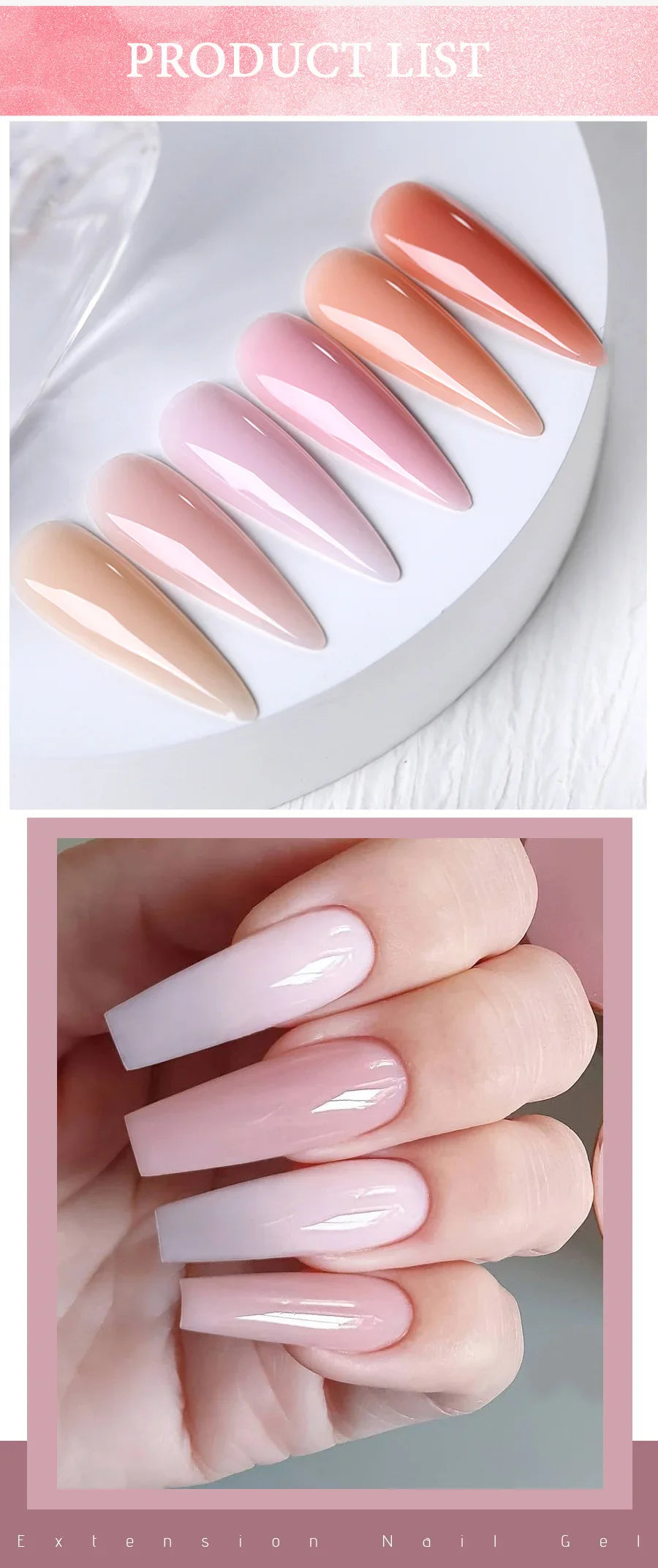 UR SUGAR 15ml Nail Extension Gel Soak Off UV LED Acrylic Crystal White Clear Nude Gel Nail Polish UV Construction Gel