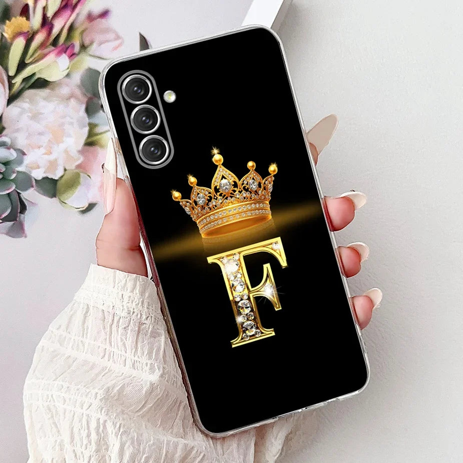 For Samsung Galaxy A14 A24 A34 A54 Case New Crown Letters Cover Soft Slim Phone Case For Samsung A14 A 24 34 54 Galaxy A54 Shell