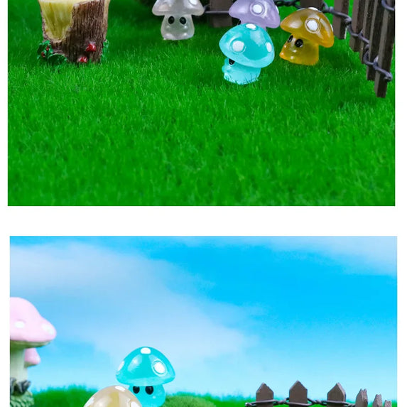5-20PCS Mini Mushroom Elf Moss Microlandscape Decoration Miniature Luminous Mushrooms Fairy Garden Accessories Home DIY Decor