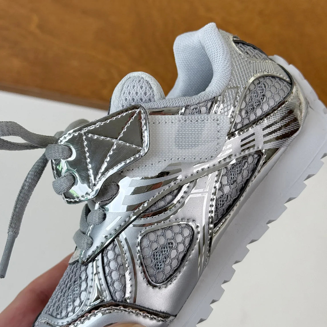 2025 Spring Toddler Kid Breathable Orbit Metallic Rubber Mesh Sneaker Children Casual Fashion Shoe Boy Girl Sports Walking Shoes