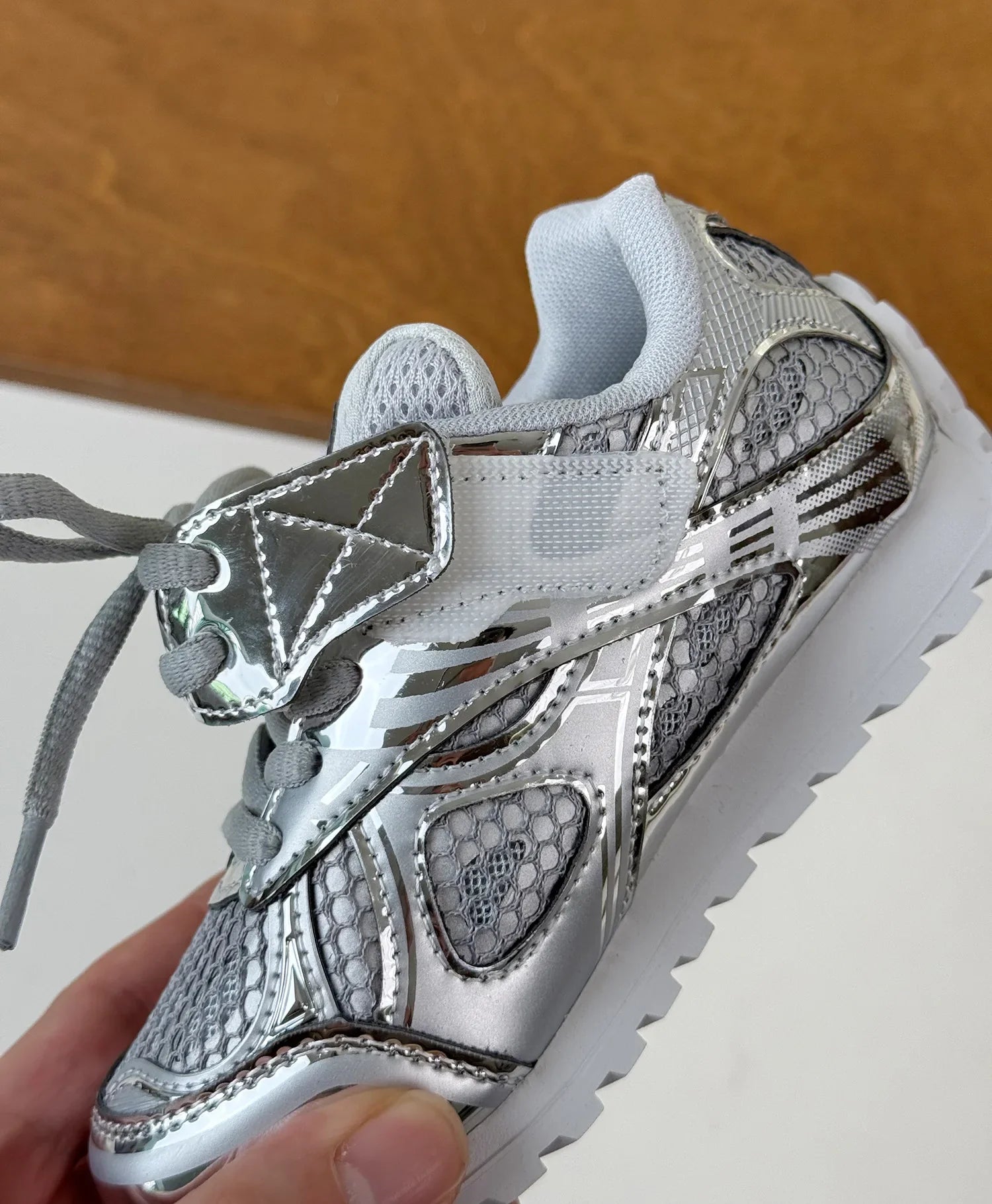 2025 Spring Toddler Kid Breathable Orbit Metallic Rubber Mesh Sneaker Children Casual Fashion Shoe Boy Girl Sports Walking Shoes