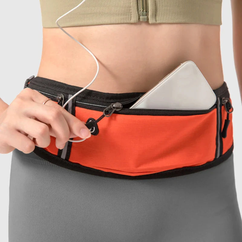 Running Waist Bag Lightweight Waterproof Reflective Strip Waist Fanny Pack Gym Sport Running Waist Pack Adjustable Elastic Strap