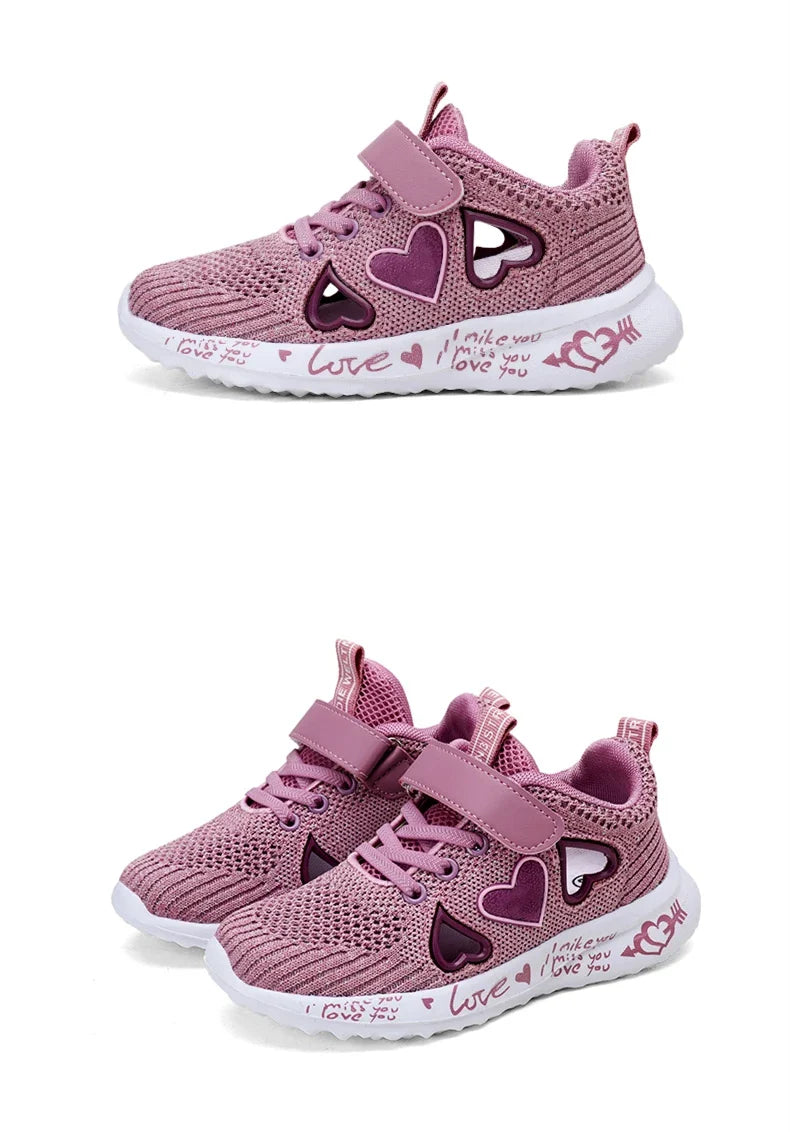 Girls Casual Shoes Light Mesh Sneakers Kids Summer Children Spring Autumn Tenis Cute Sport Cartoon Female Running Sock Footwear