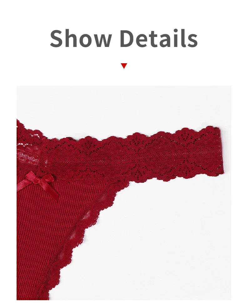 Lace Floral Women Panties Low Waist Breathable Briefs Female Thong Underwear Solid Sexy G-String Transparent Panty
