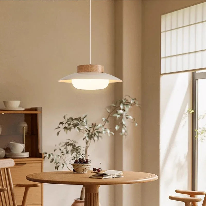 Cream Style Restaurant Pendant Light Wooden Style Dining Table Light Antique Dining Room Round Table Counter Pendant Light