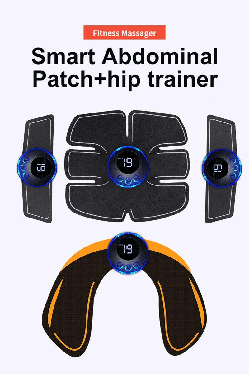 Electrical Muscel Stimulator Massager Abdomen Buttocks Arm Leg Neck Hips Trainer Muscle Toner Fitness Training Workout Equipment