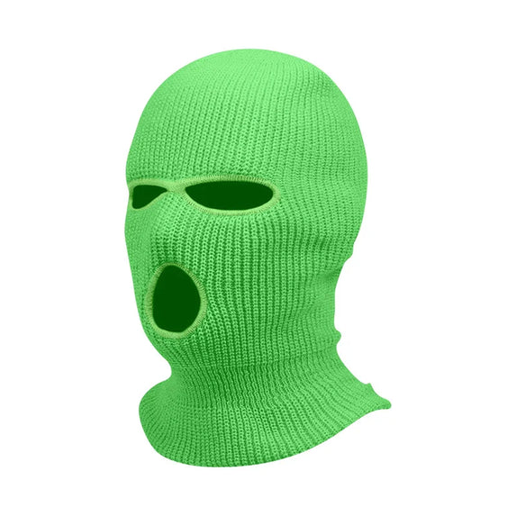 3Holes Winter Warm Unisex Balaclava Mask Hat Embroidery Full Face Mask Knitted Cycling Ski Snowboard Hat Cap Hip Hop Beanie Gift