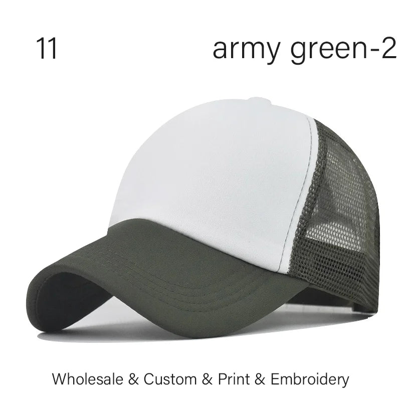 SLECKTON Custom LOGO Embroidery Baseball Cap for Women and Men DIY Print Mens Mesh Cap Fashion Summer Sun Hat Unisex Wholesale
